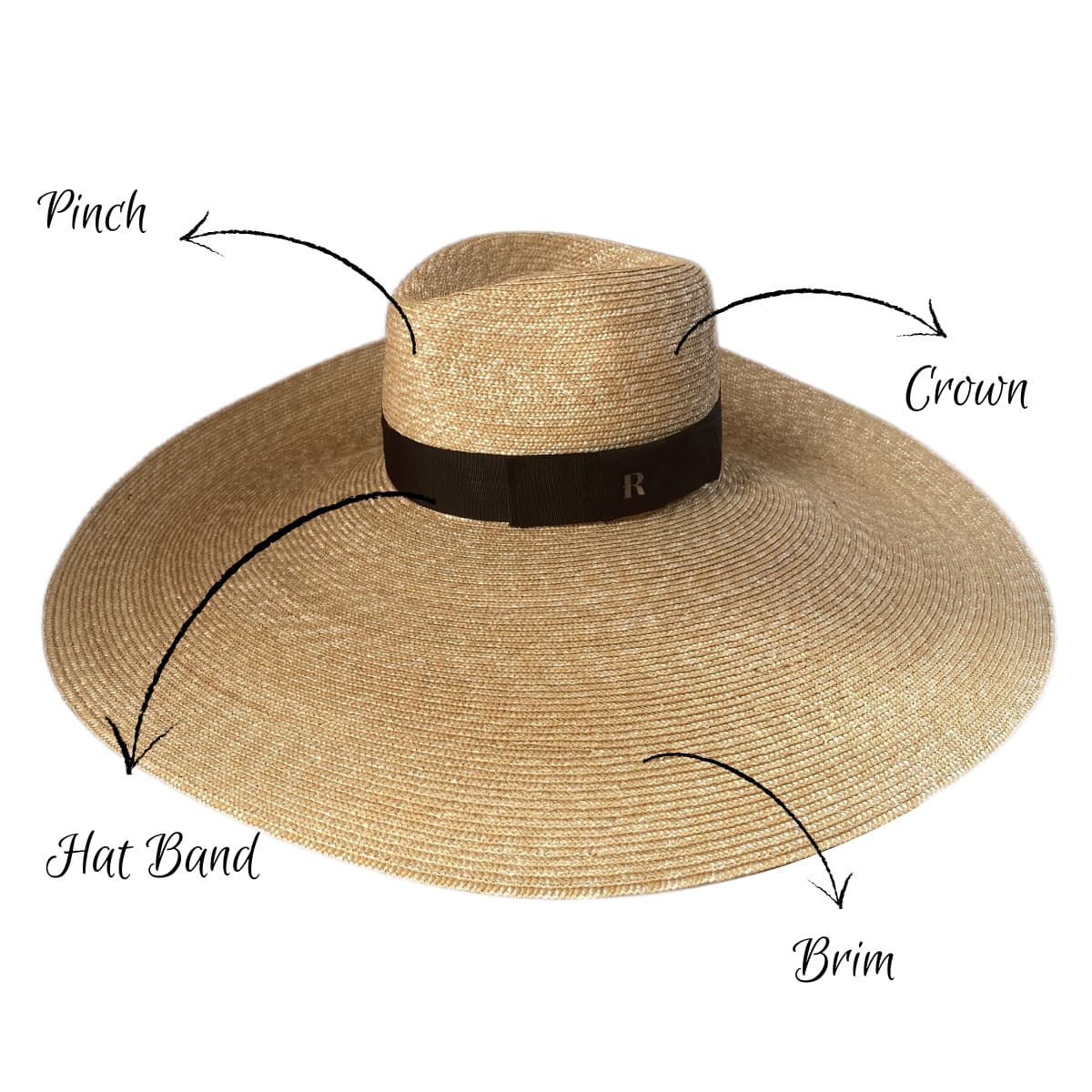Ombre Extra Large Brim Straw Fedora with Black Ribbon - Raceu Hats